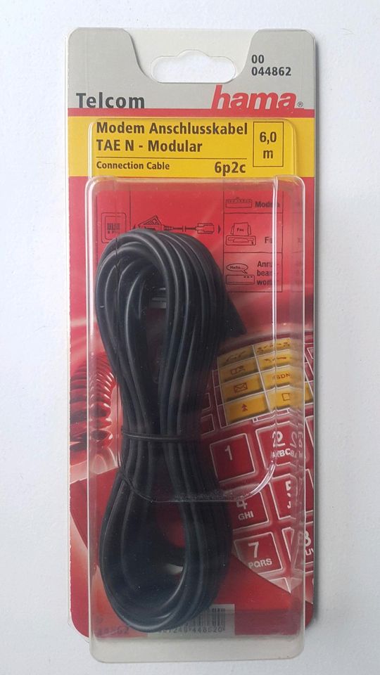 Hama TAE N - Modular Modem Anschlusskabel 6m 6p2c in Gau-Bischofsheim