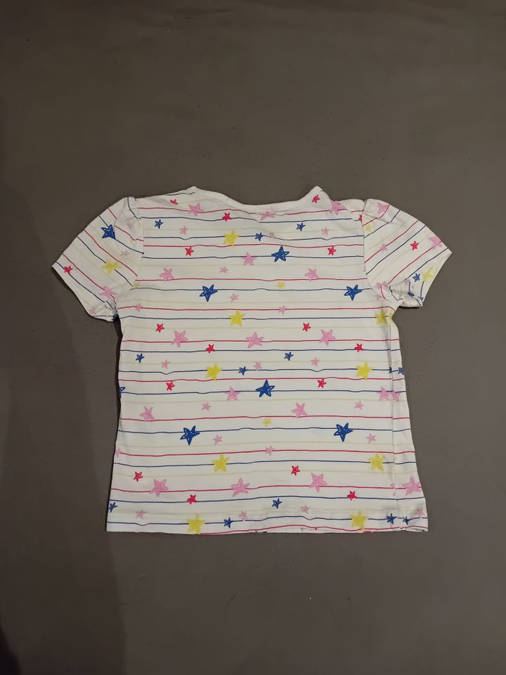 T-Shirt Pocopiano 92, weiß mit Sternen, 100% Baumwolle in Brakel