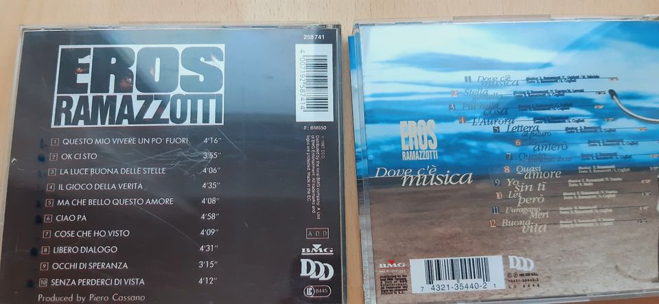 2 CD Alben EROS RAMAZZOTTI Dove C'è Musica- in certi momenti in Memmingerberg