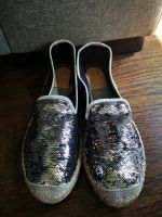 Espadrilles Glitzer Pailletten silber Ballerina Loafer Nordwestmecklenburg - Landkreis - Herrnburg Vorschau