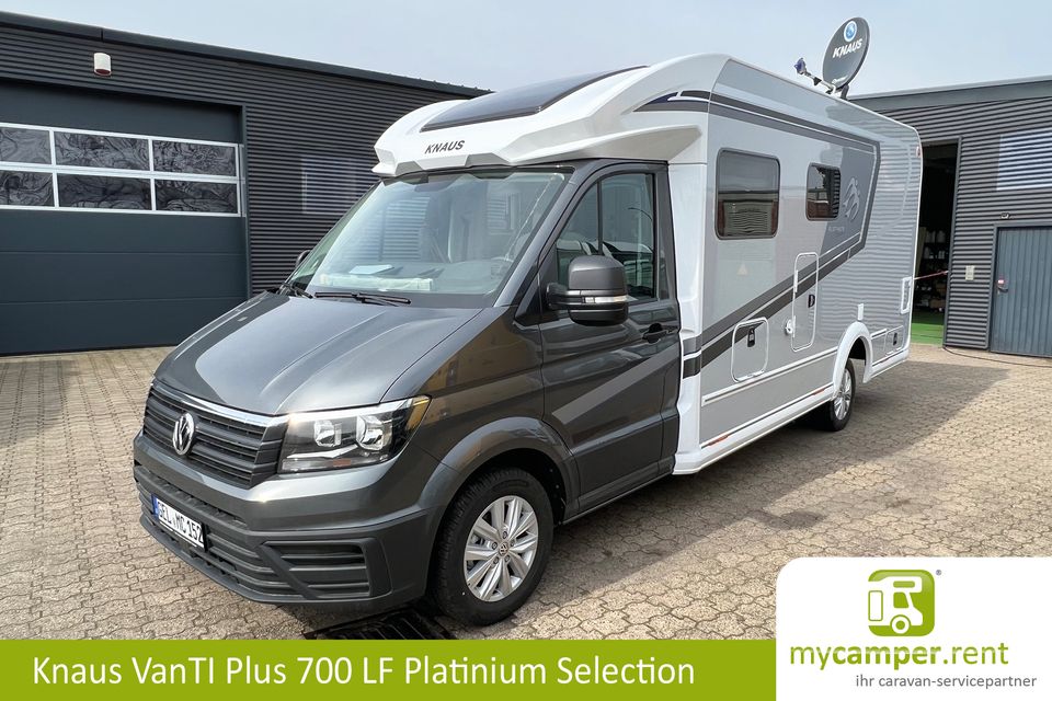 Knaus Van Ti Plus 700 LF MIETEN - Deluxe 2 Personen Wohnmobil mit Side by Side Sitzgruppe VW Crafter mit Automatik und Anhängerkupplung Sat TV auch als 4x4 Allrad buchbar in Kerken