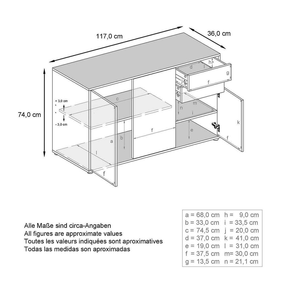 Highboard Sideboard Kommode Schrank Regal  Vitrine in Lemgo