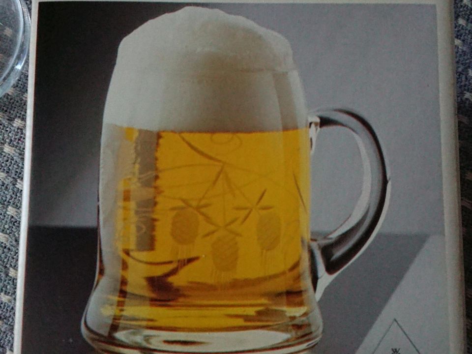 Bierseidel, "Hopfen und Malz" 0,5l, Kristallglas mundgeblasen in Göppingen