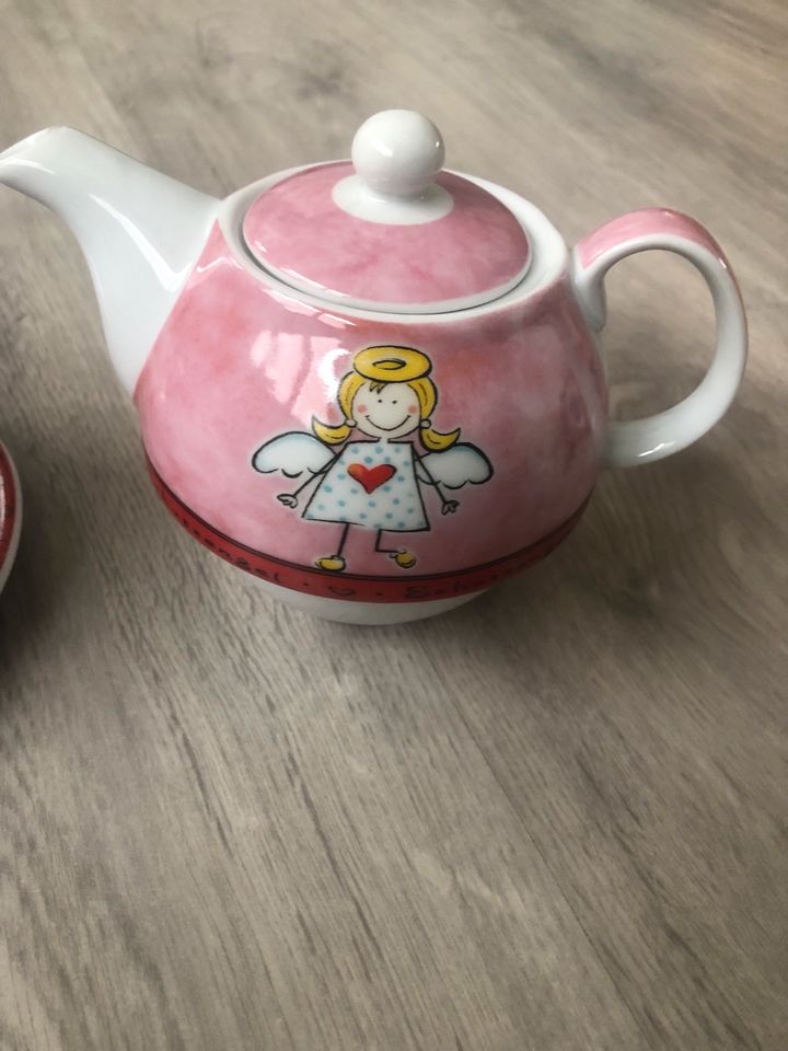 Schutzengel Teller Tasse Kanne Set in Dorsten