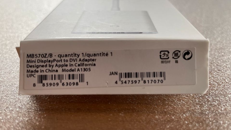 Apple Mini DisplayPort-auf-DVI-Adapter - MB570Z/B - Original in Gornau