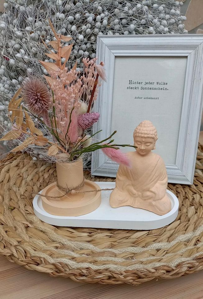 Buddha Set Vase Trockenblumen Boho Handmade Deko by Tante Deko in Lemgo