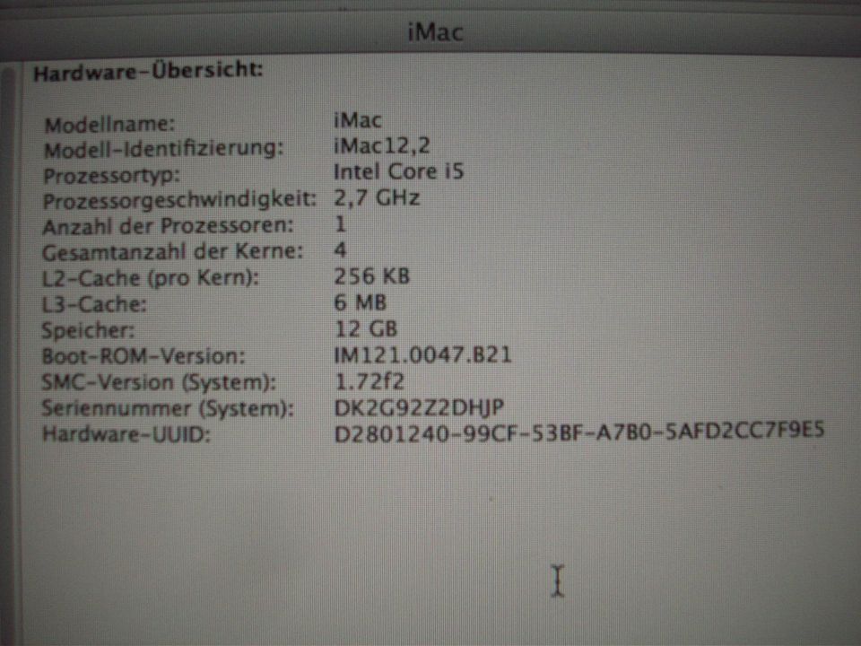 Apple iMAX OSX Version 10, 9.5 /  27 Zoll Monitor in Korbach