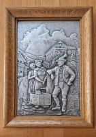 Zinn Reliefbild, gerahmtes Bild (Holzrahmen) reines Zinn Bayern - Augsburg Vorschau