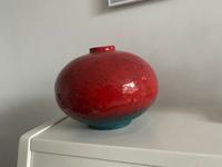 Vintage Kugelvase Rot/Petrol München - Bogenhausen Vorschau