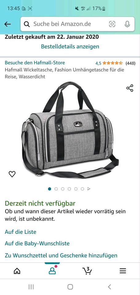 Reisewickeltasche / Funktionale Wickeltasche in Walluf