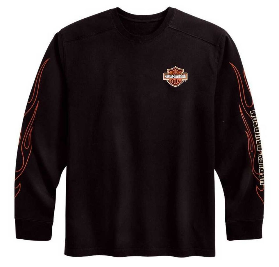 Harley Bar & Shield Flames Long Sleeve T-Shirt M,L,XL,XXL in Penkun