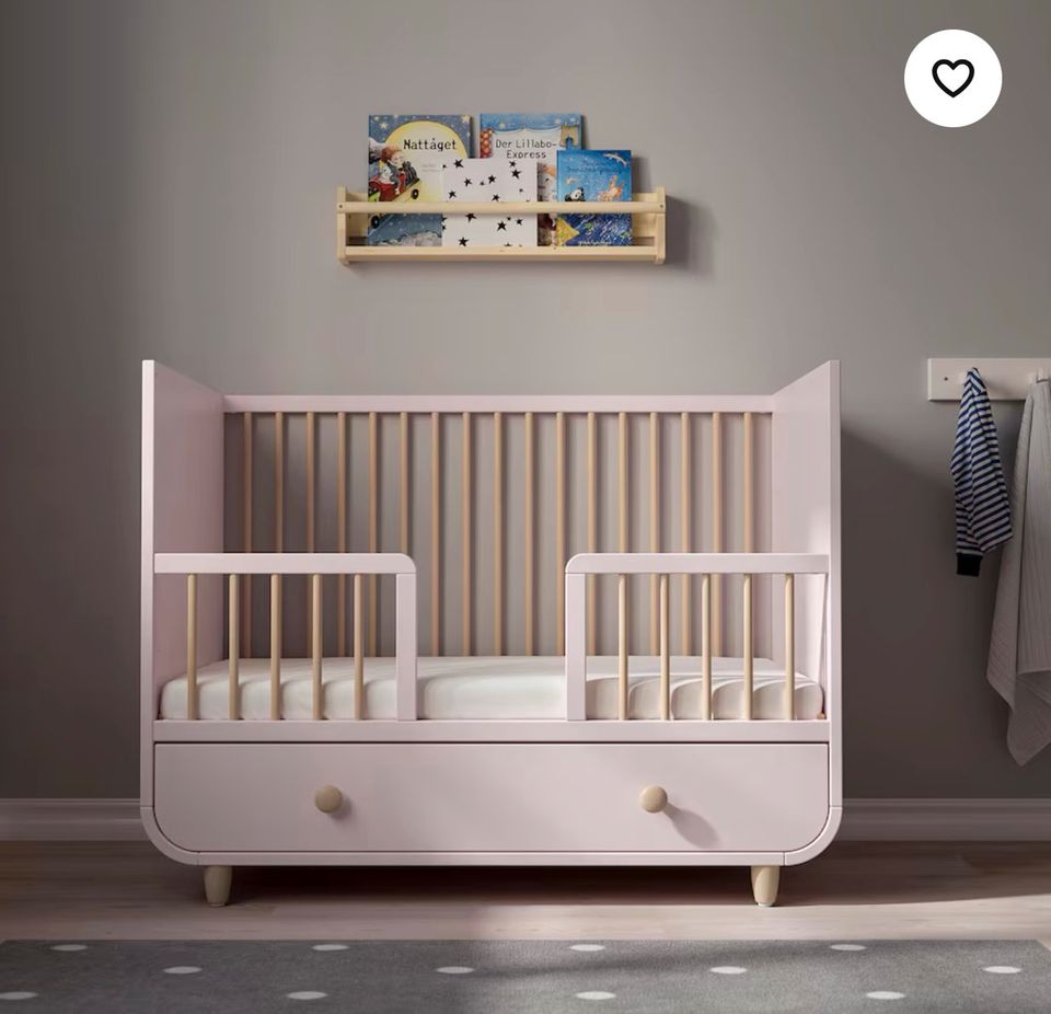 IKEA MYLLRA Babybett mit Schubfach rosa 70x140 TOP Kinderbett in Gersthofen