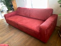 rote Microfaser Sofa zu verschenken Baden-Württemberg - Berkheim Vorschau