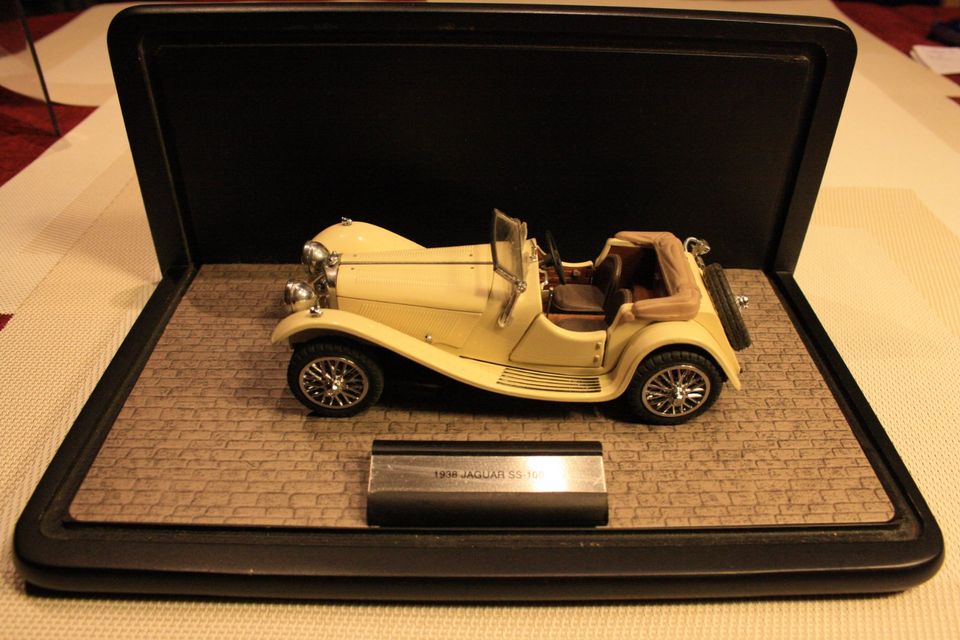 Franklin Mint Jaguar SS-100 + Showcase Vitrine Display Zertifikat in Griesheim