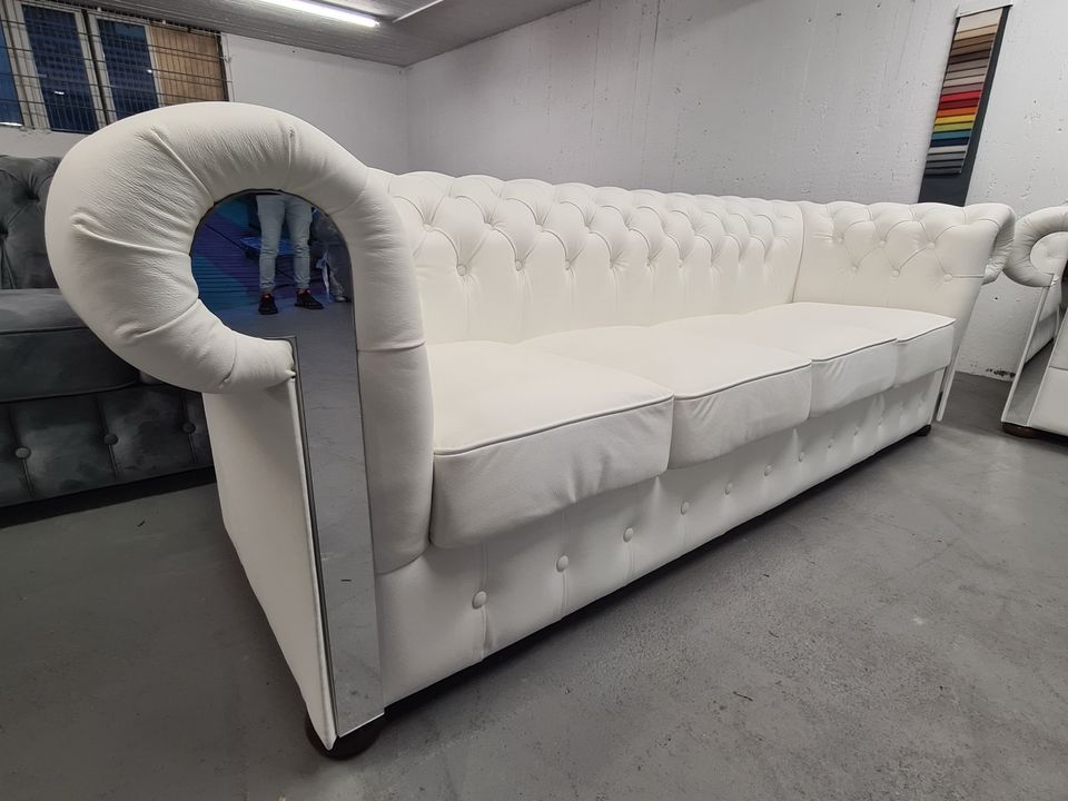 Sofa Couch Garnitur 321 Eckcouch Ecksofa Chesterfield Classic Windsor Echtleder Samtstoff Neu Vintage Old Style Bett Stuhl Sessel top Qualität Garantiert In DE Hergestellt in Berlin