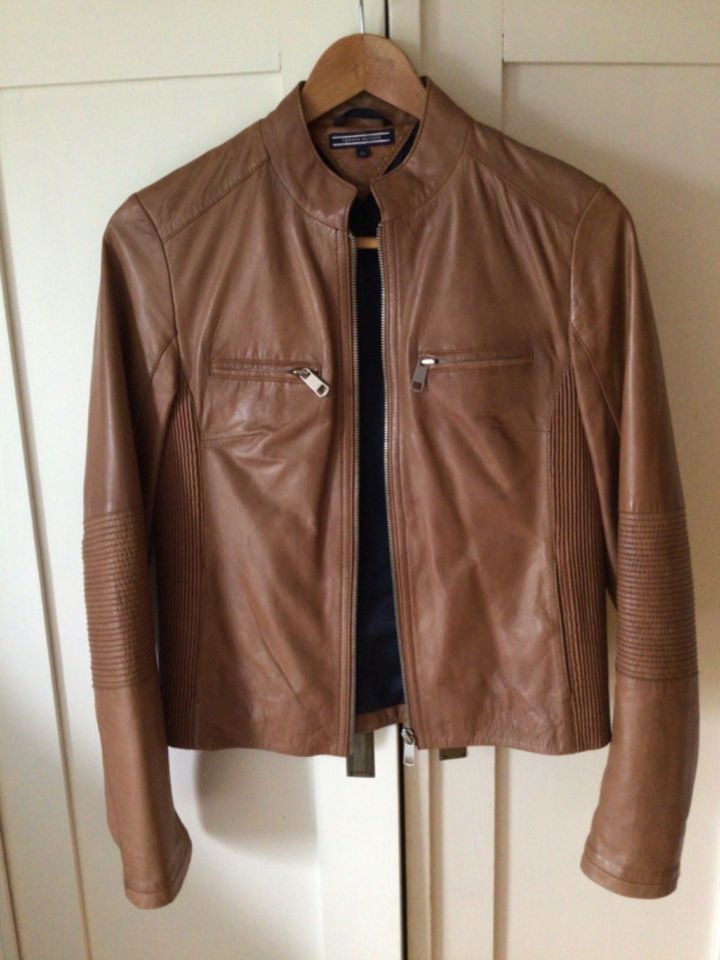 Tommy Hilfiger Lederjacke braun cognac 34 xs neuwertig in Sinzing