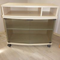 Schränkchen Vitrine Phono TV Fernseh Holz Glas Rollen B 80 cm Niedersachsen - Eicklingen Vorschau