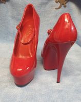 Pleaser DELIGHT-687  Plateau Riemchenpumps rot Lack Niedersachsen - Salzgitter Vorschau