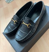 Massimo Dutti Loafer Leder Schuhe Kroko Schwarz Gold Blogger Büro Frankfurt am Main - Innenstadt Vorschau