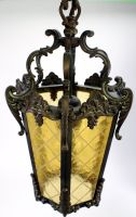 Barock Leuchter Deckenlampe Lampe alt Messing Deckenleuchter gelb Thüringen - Kammerforst Vorschau