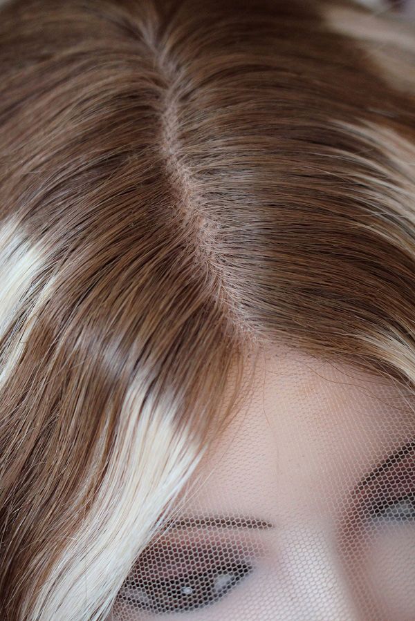 Echthaar Perücke Lace Wig blond braun mittelbraun balayage ombre in Dresden