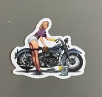 Aufkleber PinUp Biker Chopper Cruiser Harley Indian Sticker Blond Bayern - Fürstenstein Vorschau