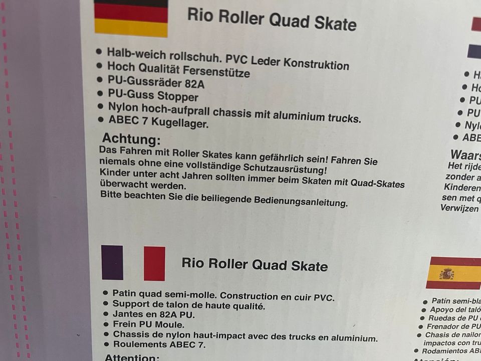 *NEU* RIO ROLLER QUAD SKATES PINK (38) in Köln