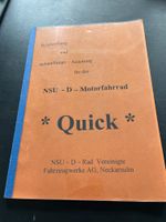 Bedienungslnleitung:     NSU Quick      Motorfahrrad Niedersachsen - Neuenkirchen-Vörden Vorschau