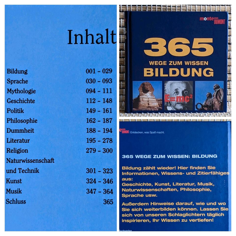 365 WEGE zum WISSEN - Bildung HARDCOVER gebunden NEU.wertig in Berlin