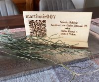 Holzschild mit QR Code contact tracing Lasergravur Speisekarte Nordrhein-Westfalen - Velen Vorschau