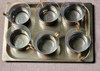 Vintage Teeservice 6 Teegläser mit Tablett Niedersachsen - Salzgitter Vorschau