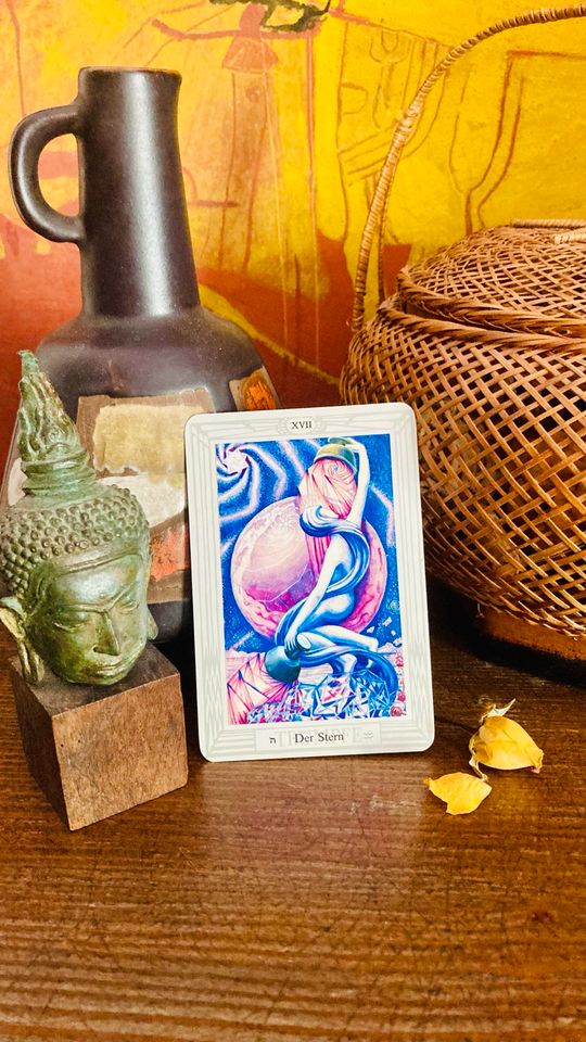 Tarotkarte „Der Stern“ v. Thoth Tarotdeck Aleister Crowley 11x7,5 in Frankfurt am Main