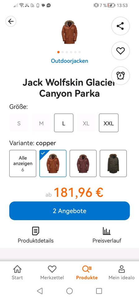 Jacke winterjacke Herren jack wolfskin in Hamburg