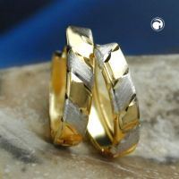 Gold Creolen 375 Gelbgold 9 Karat bicolor diamantiert Hannover - Mitte Vorschau