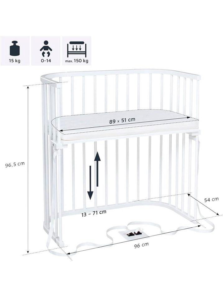 Babybay Boxspring Weiß mit Zubehör in Schwäbisch Hall