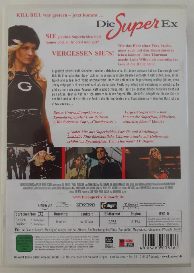 DVD Film „Die Super Ex“ Uma Thurman, Luke Wilson *TOP Gebraucht* in Dortmund