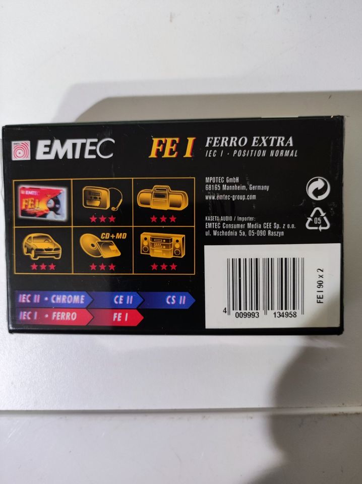 2x EMTEC FE1 MC Kassetten - Set - je 90min. Originalverpackt. in Aschaffenburg