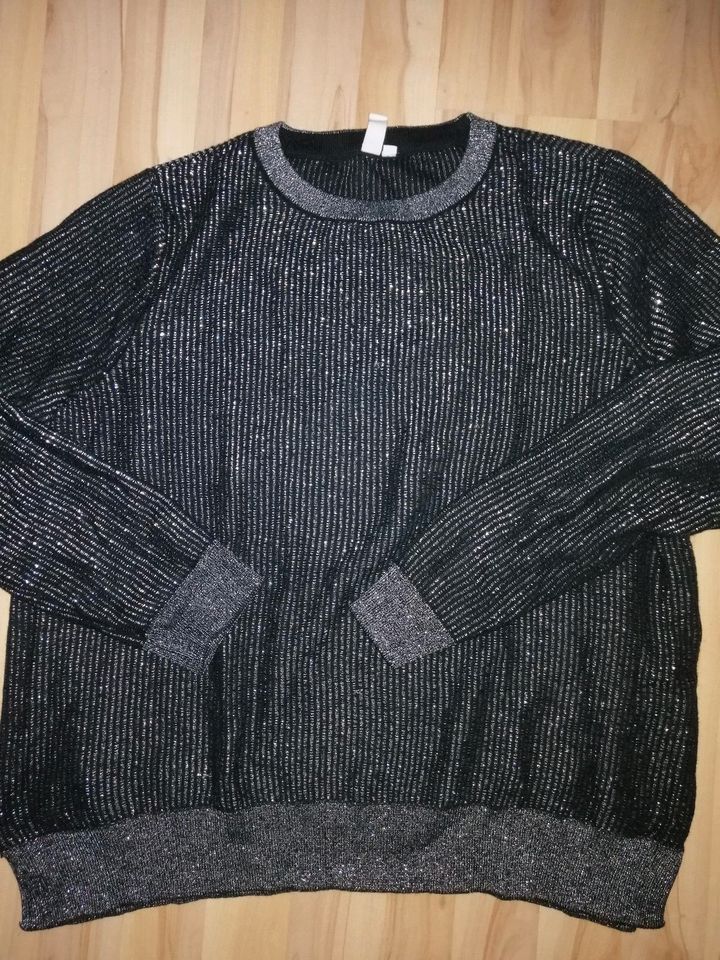 Schwarzer Strickpullover mit Silberglitzerfaden Gr. XXL s. Oliver in Sonnefeld