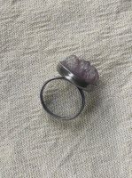 835 Silber Ring mit Amethyst Edelstein roh, 1970 er Space Age Thüringen - Schmoelln Vorschau