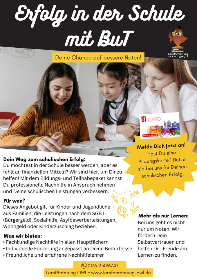 Deutsch, Englisch oder Mathe Nachhilfe in Schildesche gesucht? in Bielefeld