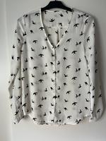 Bluse mit Vogelmuster weiß Nordrhein-Westfalen - Krefeld Vorschau