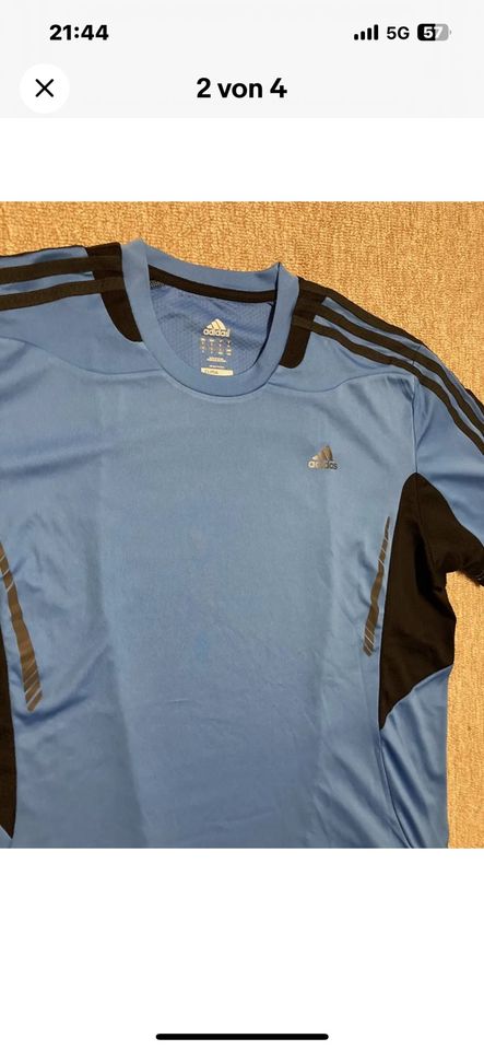 Wie Neu!! Adidas Herren Sport Shirt blau schwarz Gr. L in Tettnang