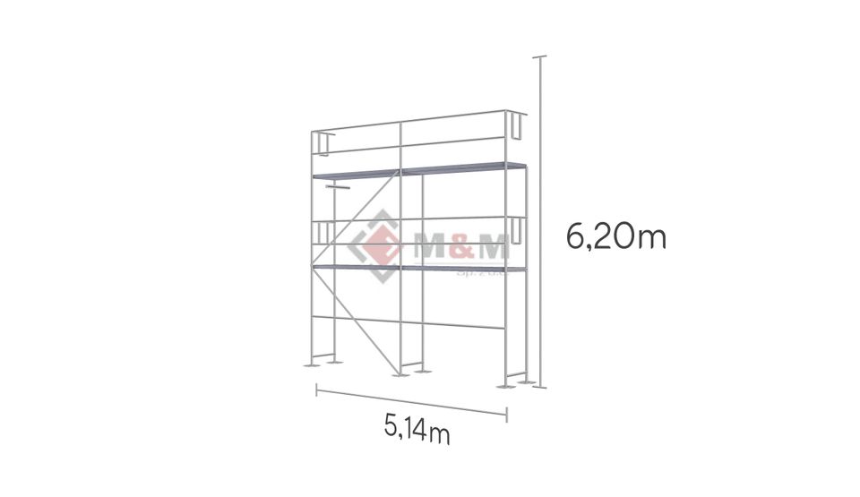 Gerüst RAM-1 Stahlbeläge 5,14x6,2m Baugerüst 31,87 qm Baugerüst in Schwäbisch Hall