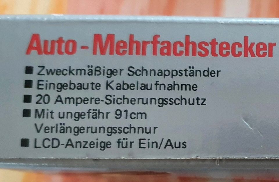 Auto 3-fach-Adapter und extra Verlängerungskabel in Zwingenberg