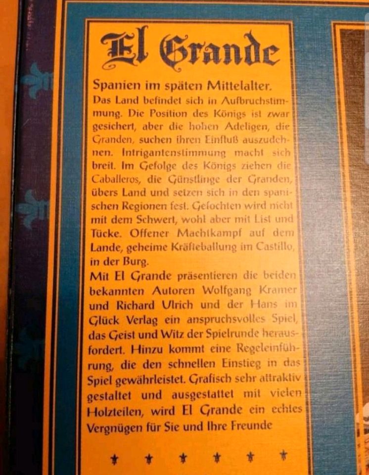 EL GRANDE *Der König und die Intriganten* Hans im Glück Spiel des in Velden