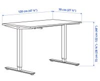 Ikea TROTTEN Schreibtisch höhenverstellbar weiß, 120x70 cm Rheinland-Pfalz - Worms Vorschau