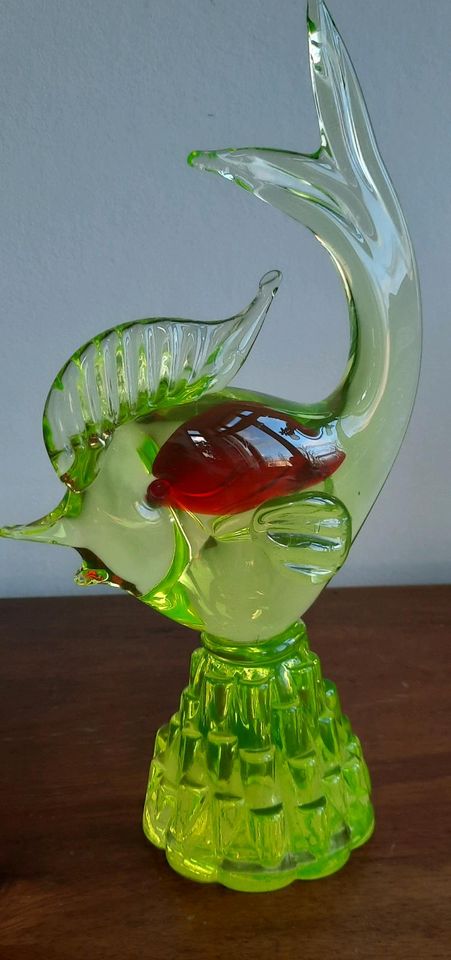 Großer Vintage Uranglas Fisch von Murano 25cm in Plauen