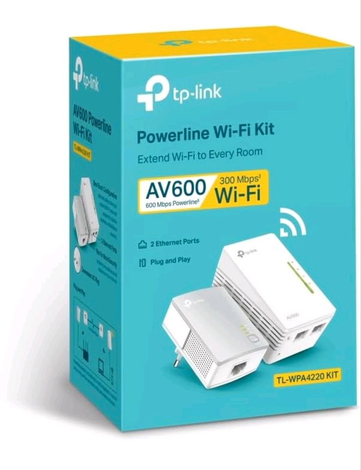 TP-Link WLAN Powerline Adapter Set TL-WPA4220 KIT(600Mbit/s, WLAN in Leinfelden-Echterdingen