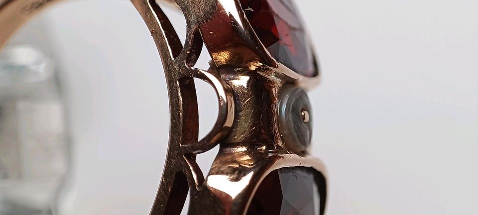 Antiker großer Granat Ring 585 Gold 14 k 56 Art Déco in Reinstorf