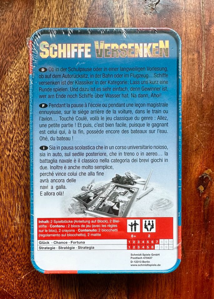 NEUES Spiel ‚Schiffe versenken‘ in Metallbox in Freiburg im Breisgau